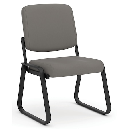 Officesource Value Collection Armless, Sled Guest Base Chair with Antimicrobial Vinyl Upholstery and Black Frame 2749ANP